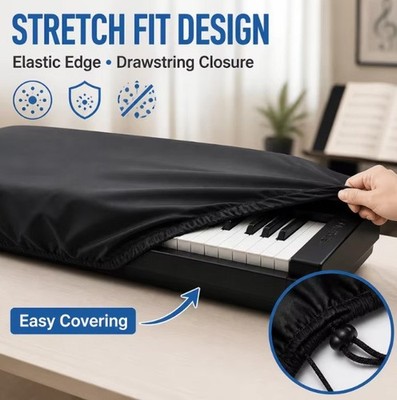 Piano Keyboard Dust Cover Waterproof Elastic Fabric 88 keys