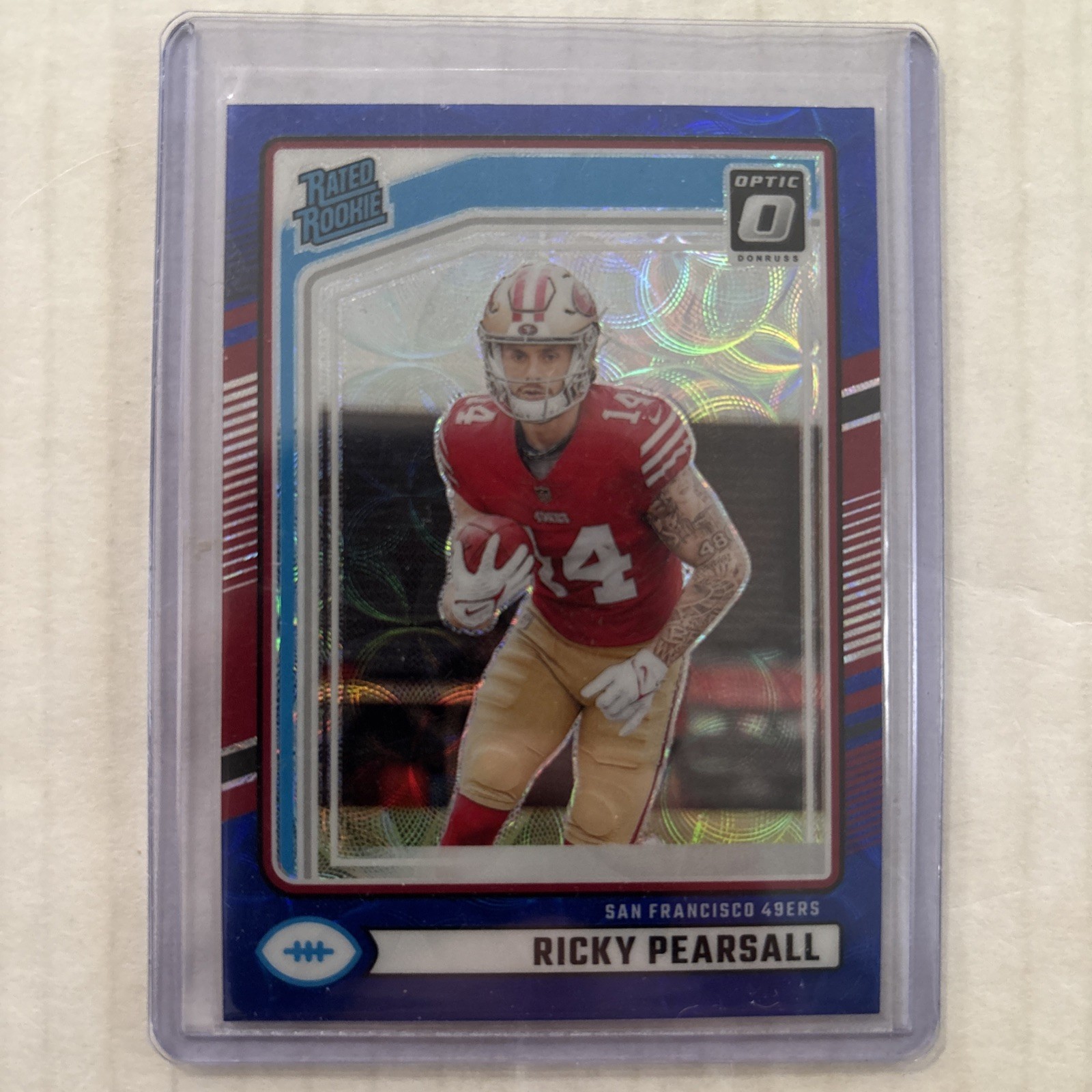 2024 Panini Donruss Optic Preview Ricky Pearsall Blue Scope Prizm RC - 49ers