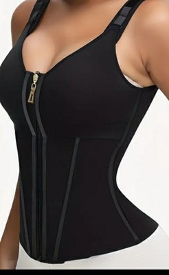 Black Waist Trainer Shapewear Slimming Firm Compression Zipper Closure Women