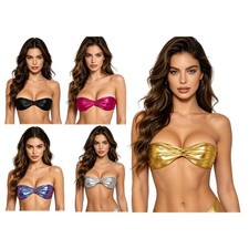Women Top Tube Bra Bar Swimwear Holiday Night Club Back Buckle Closure Summer