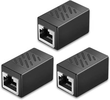 3 Pack Ethernet Coupler, Premium Gold Plated Extender, RJ45 Coupler...