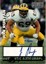 1997 Pro Line JON RUNYAN Philadelphia Eagles Michigan AUTO MINT 67/500