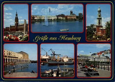 Gruss Aus Hamburg City Germany vintage postcard k352