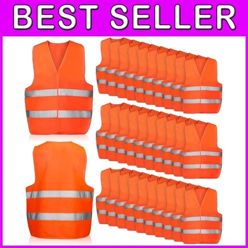 Safety Vests Bulk 60 Pack High Visibility Reflective Strips - product listing photo