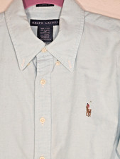 Ralph Lauren Boys Size 12 Classic Fit Oxford Shirt Light Blue Long Sleeve...