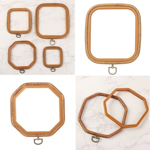 Plastic Embroidery Frame Wood Grain Sewing Accessories Durable Stretch Tool
