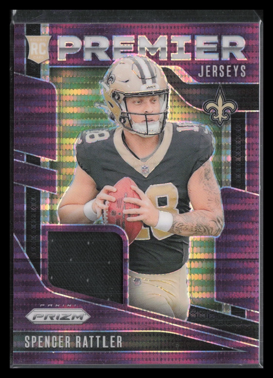 Spencer Rattler Panini Prizm Premier Jerseys #PJSRR Purple Pulsar