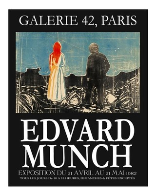 Edvard Munch Exhibition Poster Wall Art - Paris Gallery 1982
