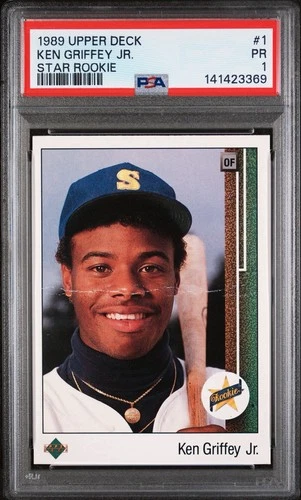 KEN GRIFFEY JR 1989 UPPER DECK #1 STAR ROOKIE - PSA 1 - SEATTLE MARINERS