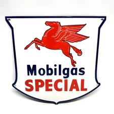 Mobil Special - Vintage Porcelain Sign - Pegasus Gasoline Service Station