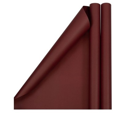 JAM Matte Burgundy Wrapping Paper 2 Roll Set 50 Sq Ft Total 25 Sq Ft Per Roll 2.