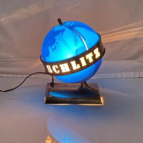 Vintage 1960s? "Schlitz" Beer Globe Sign Light Brewer  Collect Decor    Rotates
