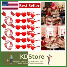 Valentine's Heart Headbands Sunglasses 24 Pack Party Wedding Photo Props
