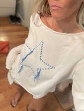 Wild fable Coastal America STAR Knit sweater Women&rsquo;s Size M Casual White Blue