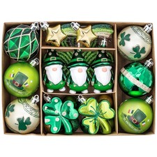St Patricks Day Decorations Shamrock Tree Ornament,30pcs Hanging Ball Ornament G