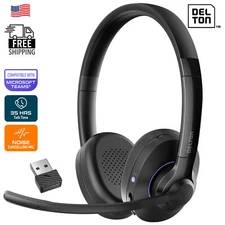 Delton 60X Bluetooth Computer Headset, Compatible with MS Teams - Black