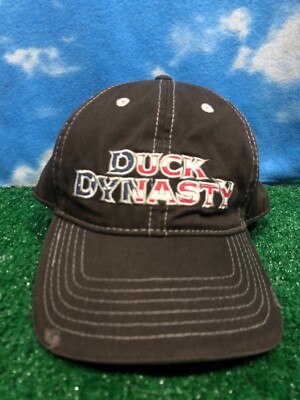 Duck Dynasty Hat Distressed Dark Brown Embroidered Trucker Cap leather strap H7