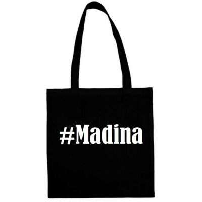 Tasche Beutel Baumwolltasche #Madina Hashtag Einkaufstasche Schulbeutel Turnbeut
