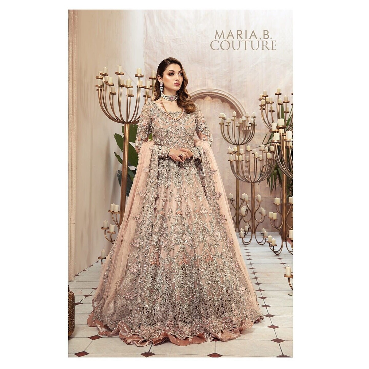 Maria B Branded Dress Wedding Party Pakistani Indian Pink