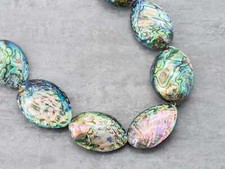 Natural Abalone Shell Beads, Puffy Oval Shape Abalone Shell Beads, 15.5" Full