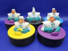 Vintage 1997 Mcdonalds Disney Mighty Ducks Hockey Puck Toys Set of 5 LOOSE