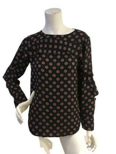 Chemisier Rock & Republic Femme Taille L - Noir Transparent Imprimé Roses - Neuf Avec étiquettes