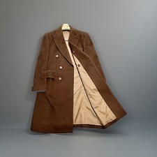 COL Bespoke Men's Cashmere Double-Breasted Long Length Chester Coat Dark Brown