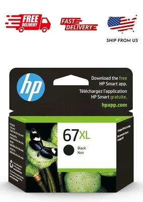 HP 67XL High-Yield Black Original Ink Cartridge, 240 Pages, (3YM57AN#140)