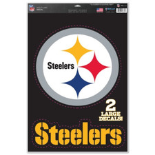 PITTSBURGH STEELERS 2 PIECE MULTI-USE DECAL SHEET 11"X17" WINDOWS WALLS CORNHOLE