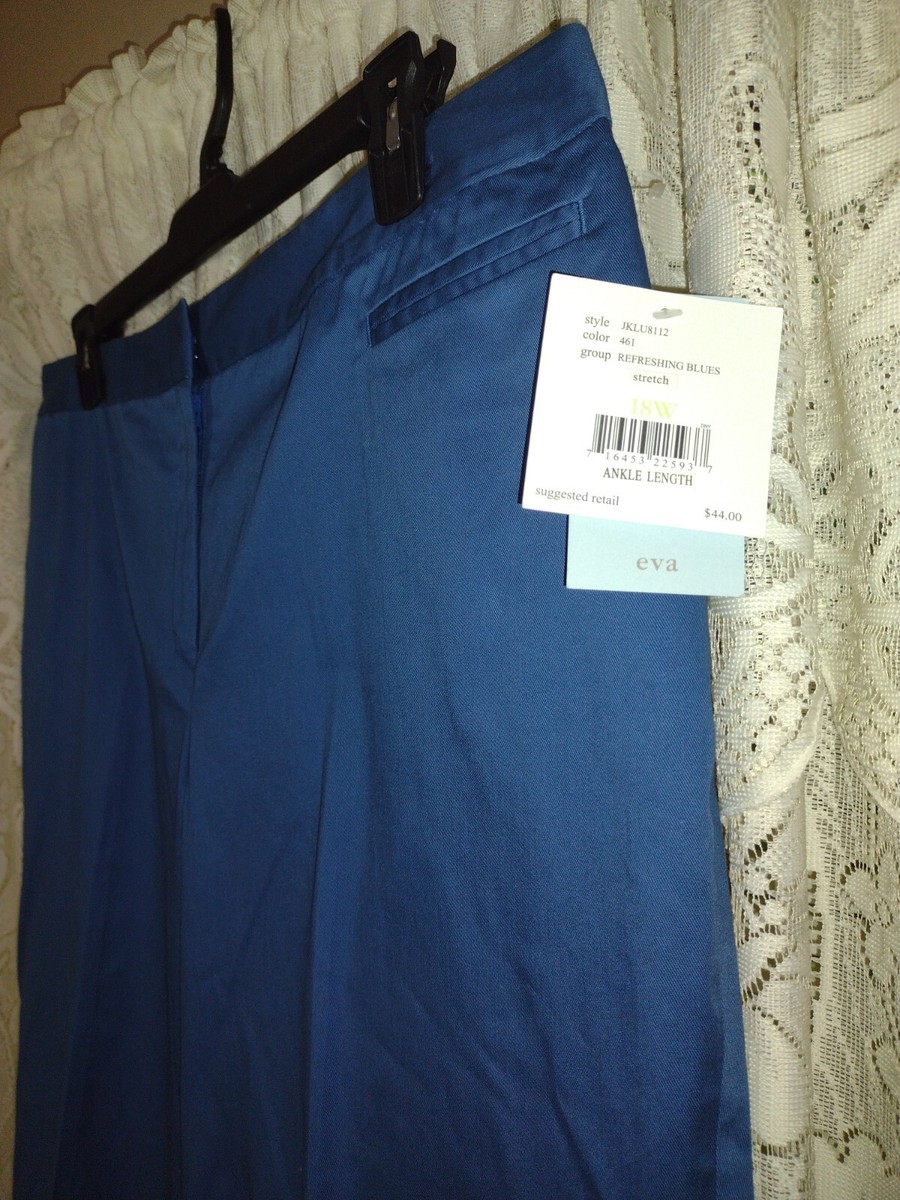 d。 JH Collectibles Women's Plus Size 18W Blue Stretch Pants Ankle