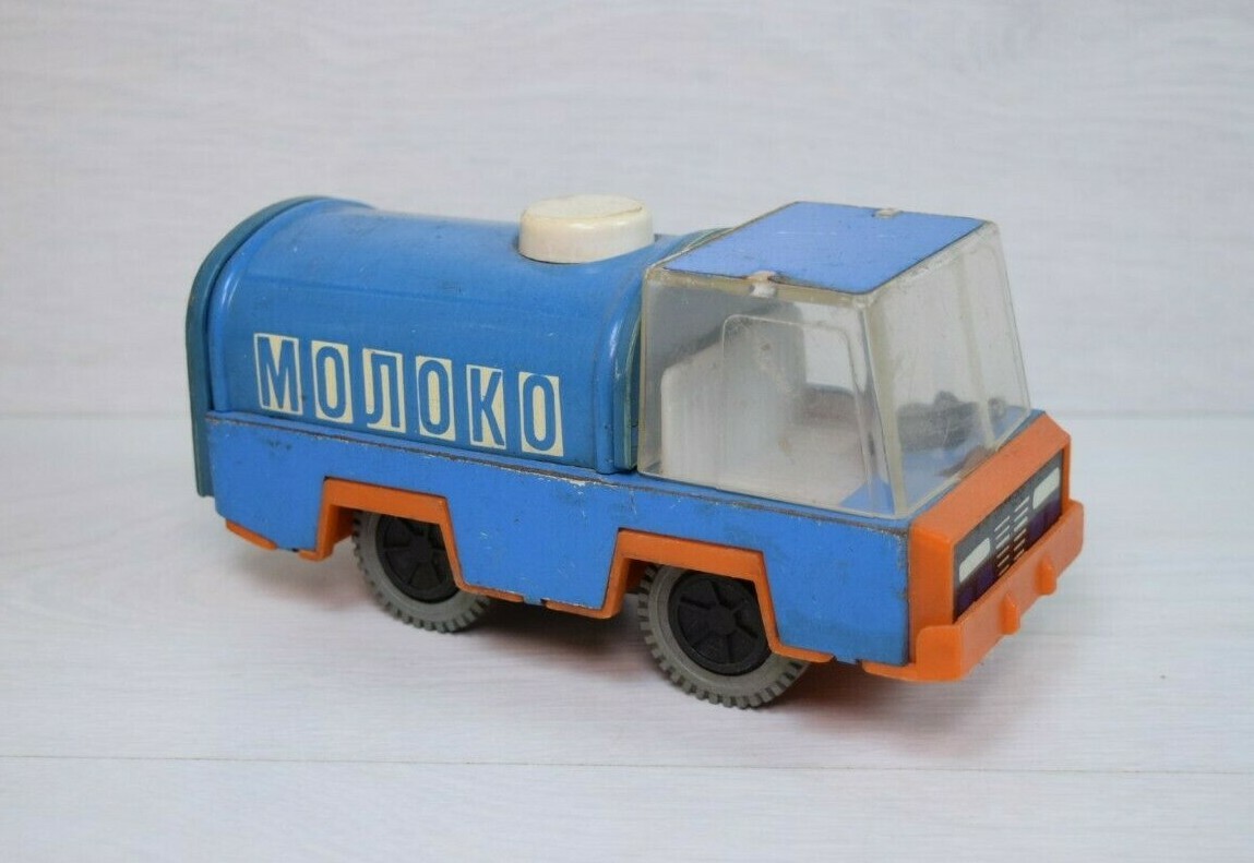 Vintage Collectible Russian USSR Tin Toy Milk Truck MOLOKO Milkman
