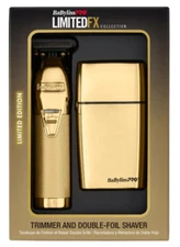 BaByliss Gold Trimmer and Double Foil Shaver Gold Gift Set #FXDUOFS2TG - NEW