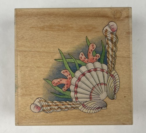 STAMPS HAPPEN “Shell Corner” #50041 Wood Mounted Rubber Stamp - 第 1/5 張圖片