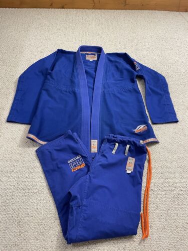 Fuji A3L Kimono Suparaito Premium Blend Jacket Pants Set Blue Martial Arts ~MINT