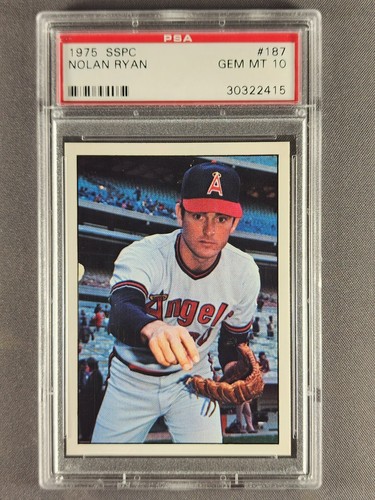 1975 SSPC Baseball #187 Nolan Ryan PSA 10 Gem Mint California Angels - 第 1/2 張圖片