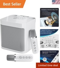 Portable Bluetooth Karaoke Machine with 2 Wireless Microphones - Perfect for All