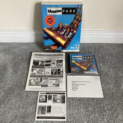 Theme Park Amiga Spiel CD32 Big Box Version Disc Neuwertig Beschreibung lesen  