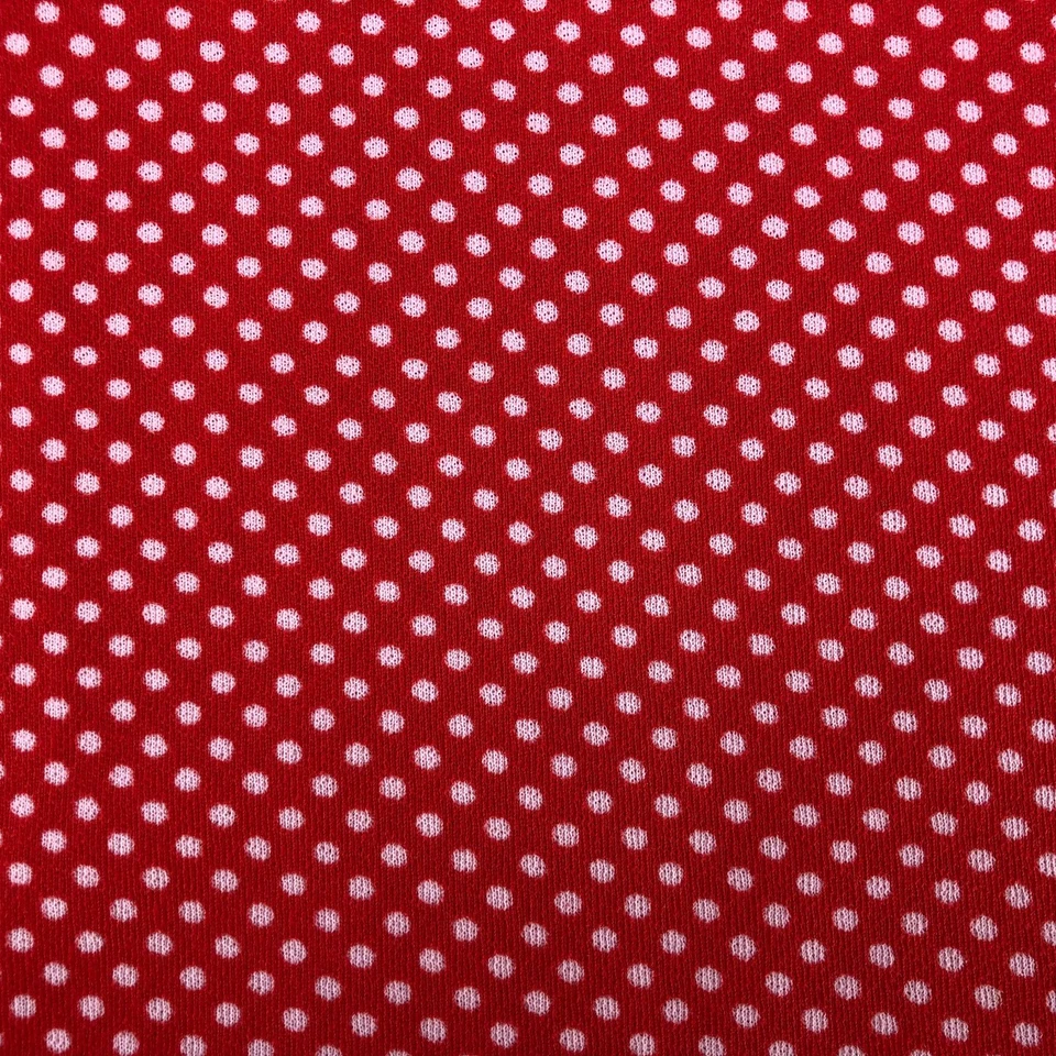 De Colección Años 50 60 Tela Material Poliéster Tejido Rojo Blanco Lunares Textil 67" x 61" Foto 3 de 4