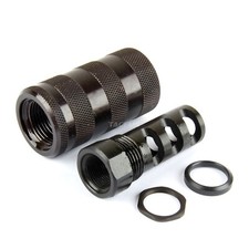 ALL STEEL Muzzle Brake 5/8X24 TPI  Knurled Forwarder