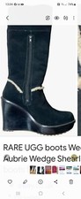 RARE UGG boots Wedge Aubrie Wedge Shearling Knee boots BLACK size 7.only worn...