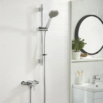 Thermostatic Surface Mounted Shower Valve Bristan Acute Chrome Adjustable Riser