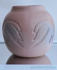 Vintage Van Briggle Pottery Arts & Crafts Rose & Blue Indian Signed Vase 6"