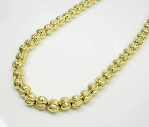 Yellow Gold Moon Cut Chain Necklace 