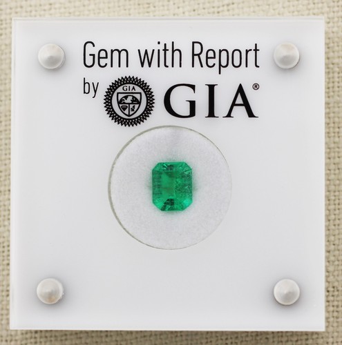 GIA Certified 1.12ct Emerald Cut Natural Loose Colombian Emerald