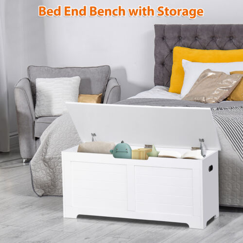 Lift Top Entryway Storage Bench Shoes Bench Supports 300 lb for Living Room - Picture 2 of 24