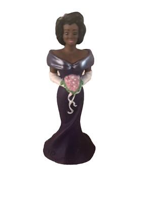 Vintage 70er Wilton Cake Topper Dame Figur Brautjungfer Geburtstag lila Kleid