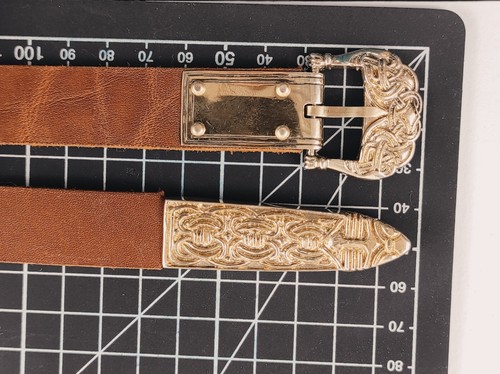 Medieval Leather Belt, 10th Century Viking Waist Belt, Birka Replica Belt - Picture 7 of 7