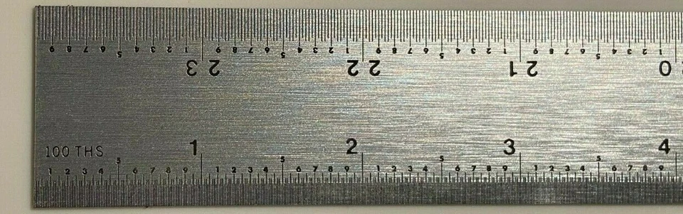 24" RIDGID MACHINIST SCALE, RULER, SATIN CHROME, 16R, NEW, 1/32,1/64,1/50,1/100 - Image 3 of 4