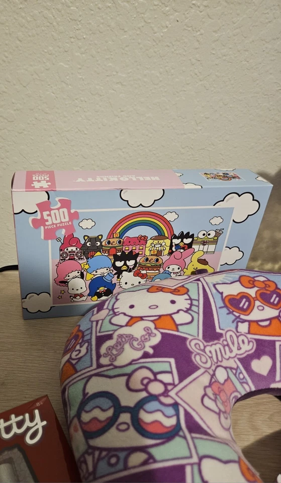 NEW-Hello Kitty Bundle Lot-Pillow, Games, Puzzle, And Much More! Set Of 8 - Image 4 of 4
