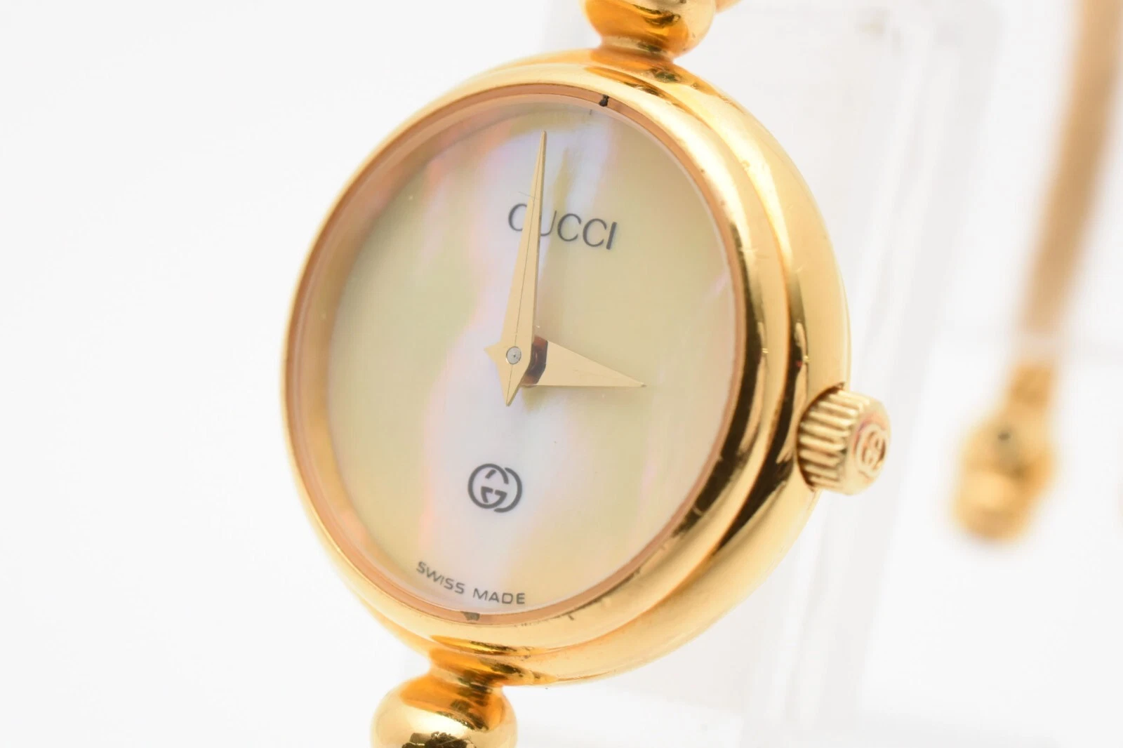 [EXCELLENT+5] Montre femme vintage GUCCI 2700L coquille bracelet or quartz de JP